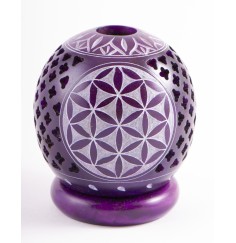 Teelichtkugel - Blume des Lebens -lila ca. 8,5 cm