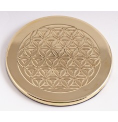 Getränkeuntersetzer - Blume des Lebens - Messing,  4er-Set