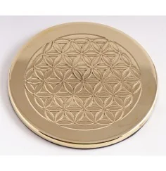 Getränkeuntersetzer - Blume des Lebens - Messing, 4er-Set