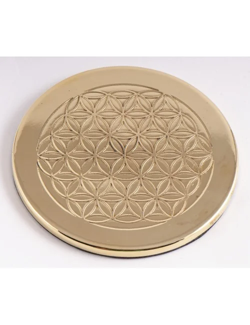 Getränkeuntersetzer - Blume des Lebens - Messing, 4er-Set