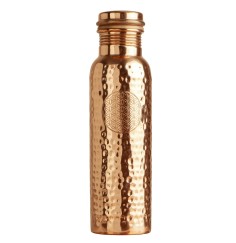 Trinkflasche aus Kupfer, 900 ml mit Blume des Lebens Symbol