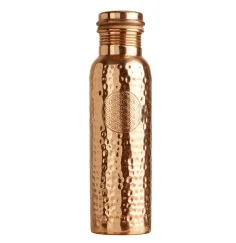 Trinkflasche aus Kupfer, 900 ml mit Blume des Lebens Symbol