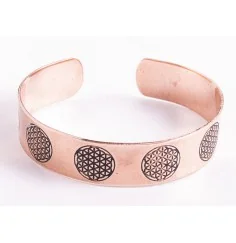 Armreif - Kupfer mit Blume des Lebens