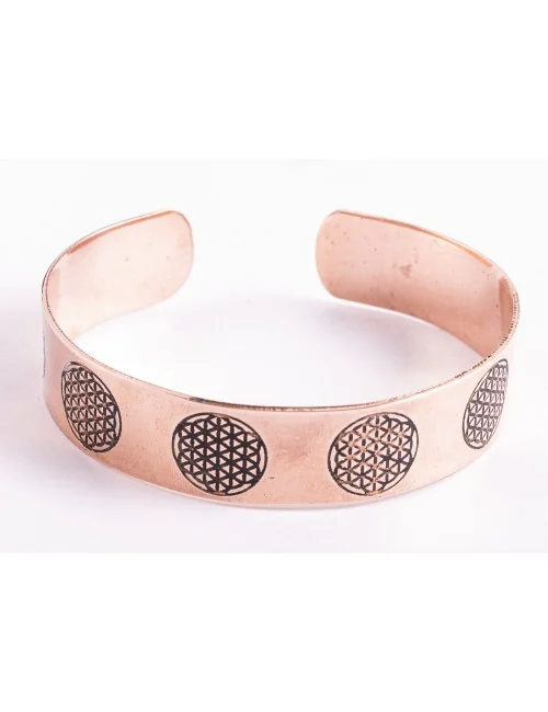 Armreif - Kupfer mit Blume des Lebens