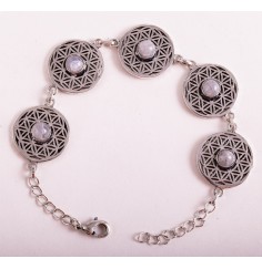 Armband -Blume des Lebens - Messing versilbert