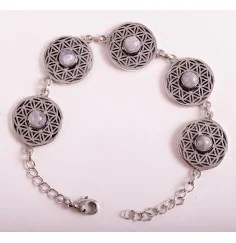 Armband -Blume des Lebens - Messing versilbert