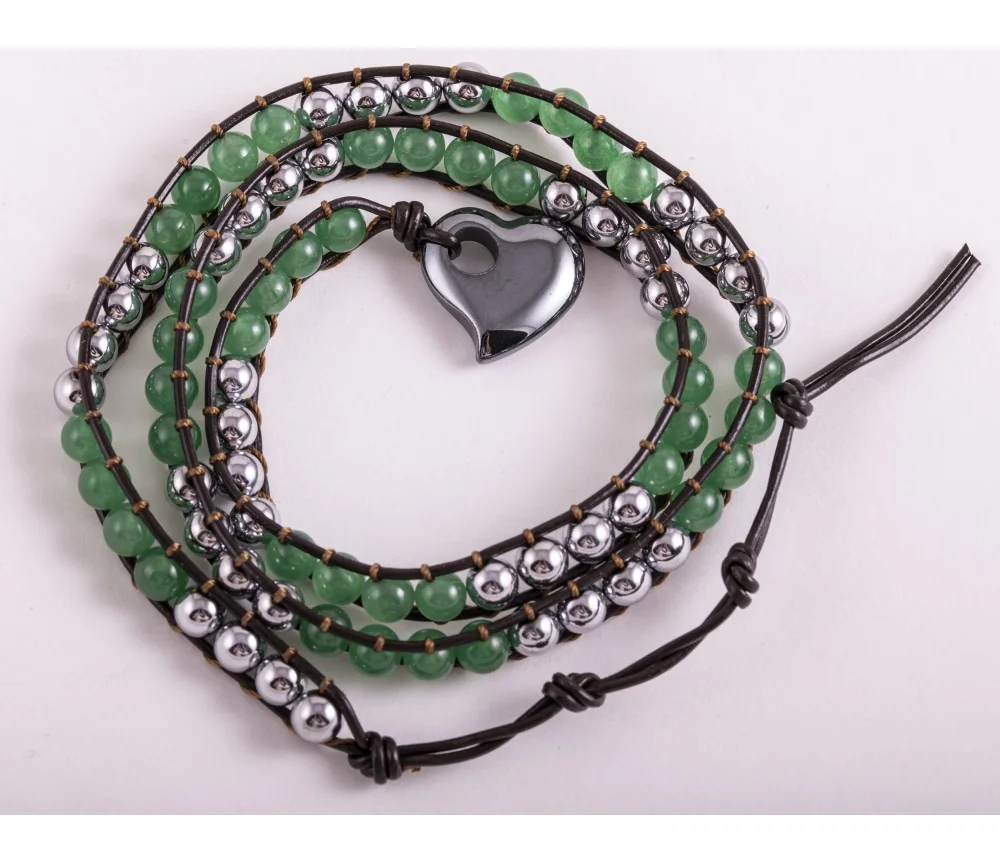 Armband - Magnet -Wickel - grüner Aventurin