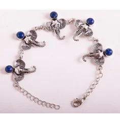 Armband - Glückselefant Messing versilbert