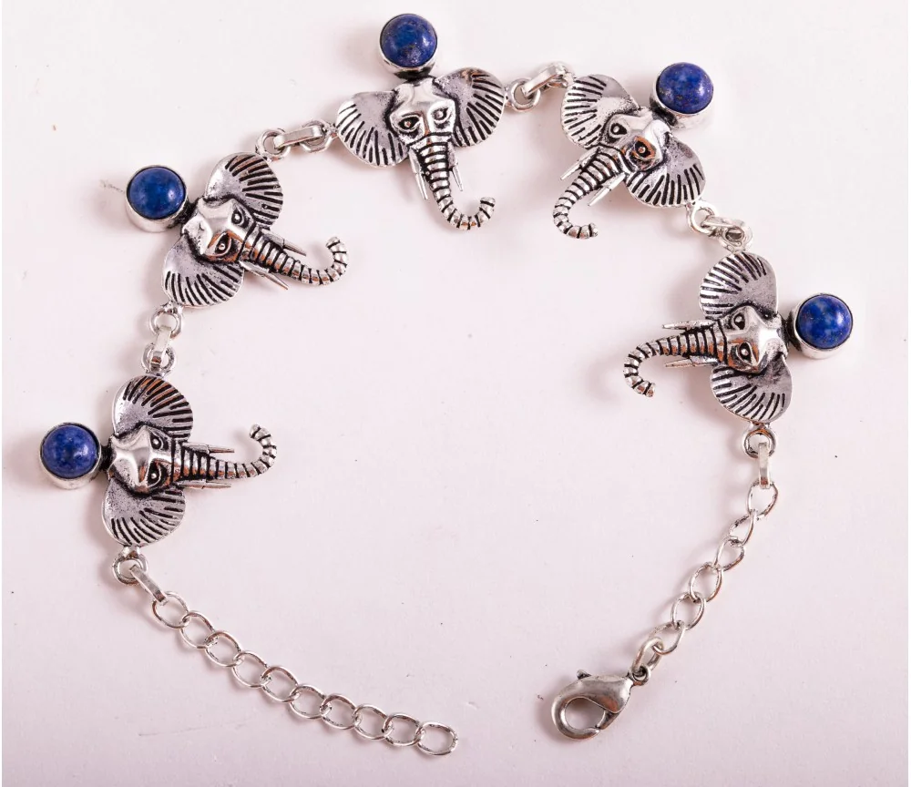 Armband - Glückselefant Messing versilbert