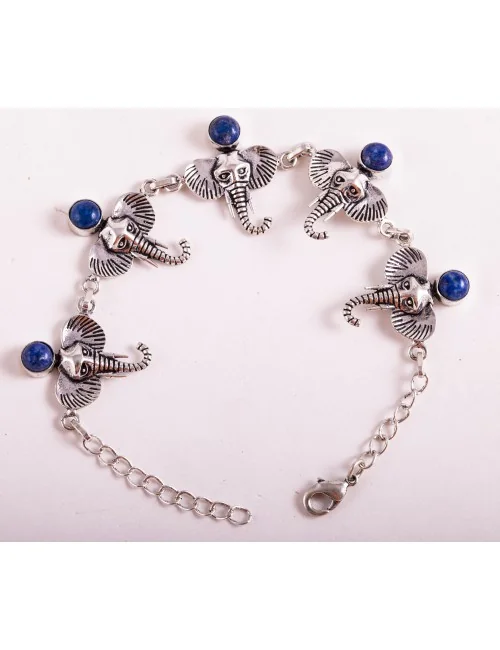 Armband - Glückselefant Messing versilbert