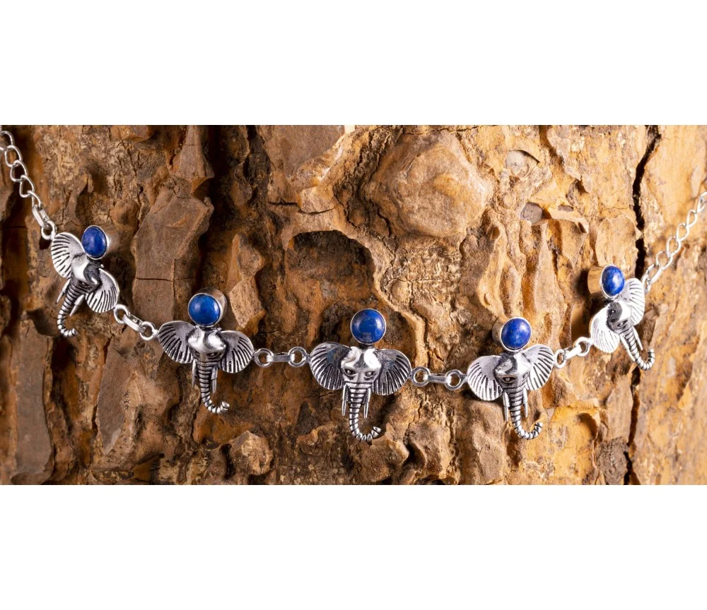 Armband - Glückselefant Messing versilbert