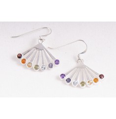 Ohrringe - Chakra Fächer - in Sterling Silber