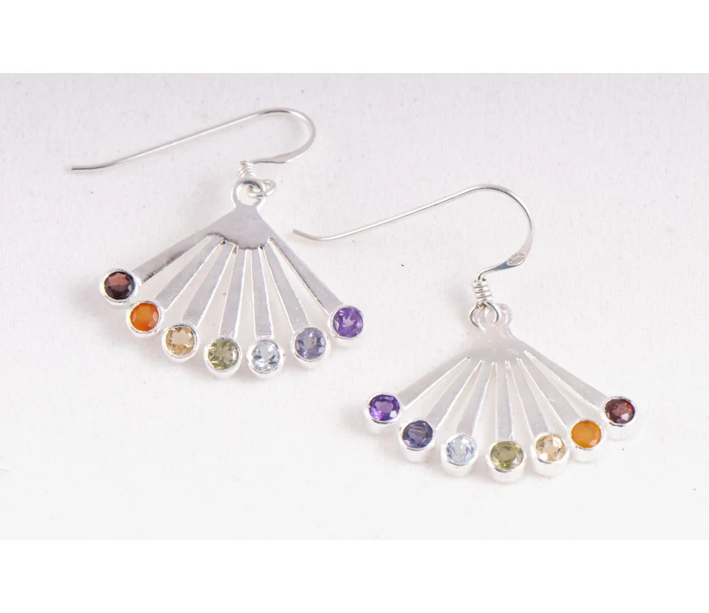 Ohrringe - Chakra Fächer - in Sterling Silber