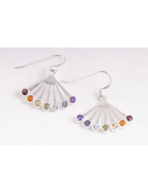 Ohrringe - Chakra Fächer - in Sterling Silber
