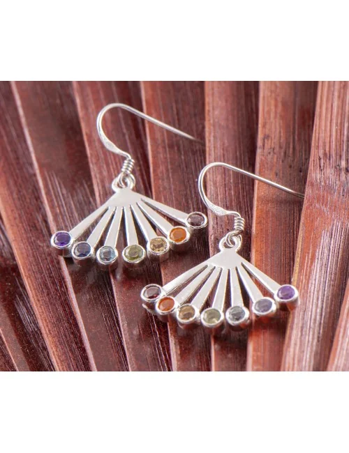 Ohrringe - Chakra Fächer - in Sterling Silber