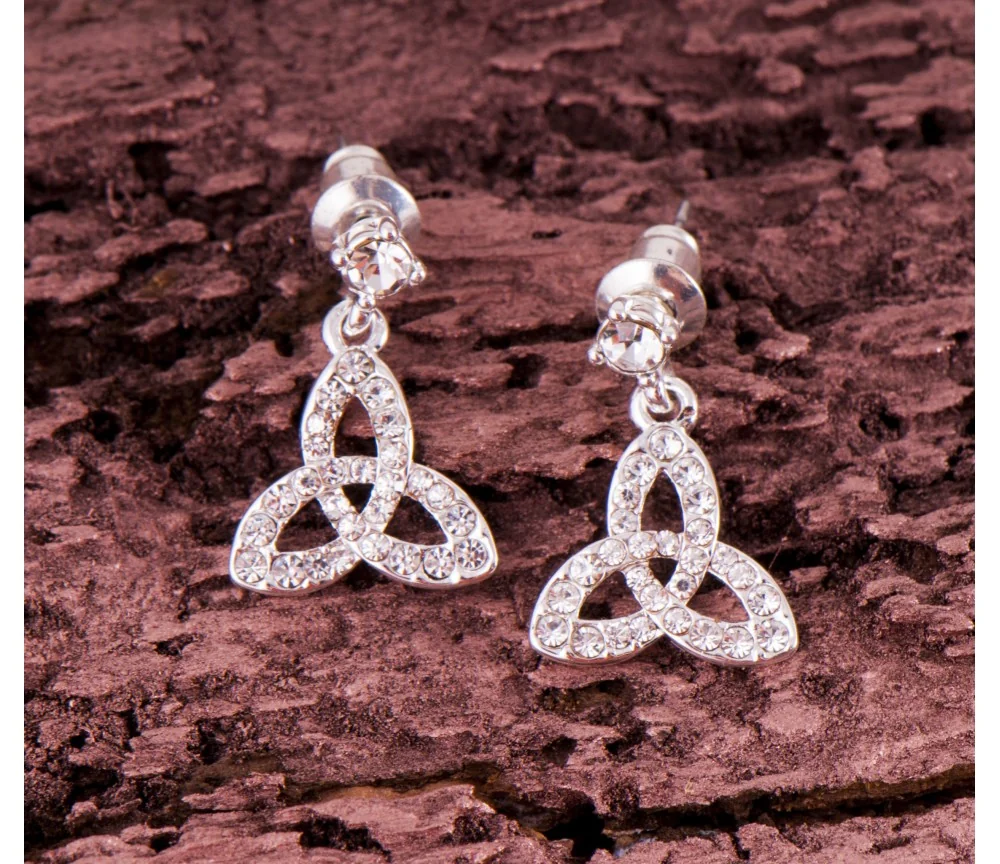 Ohrstecker - Keltischer Knoten mit schönen Kristallen