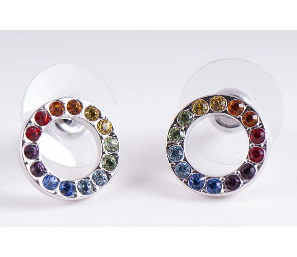 Ohrstecker - Regenbogen mit Glaskristallen