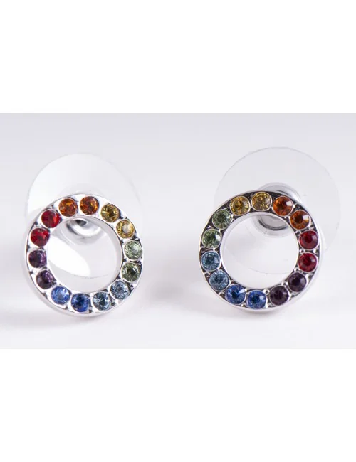 Ohrstecker - Regenbogen mit Glaskristallen
