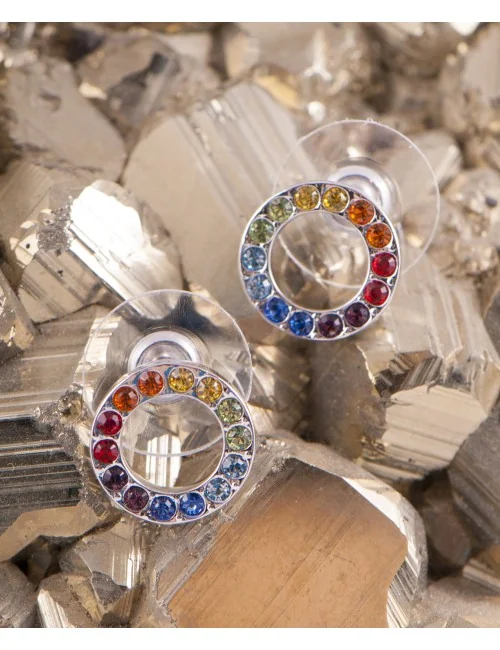 Ohrstecker - Regenbogen mit Glaskristallen