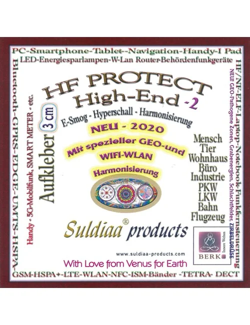 Suldiaa®products - Aufkleber- HF Protect E-Smog Harmonisierung - Hochfrequenzentstörer, 3cm