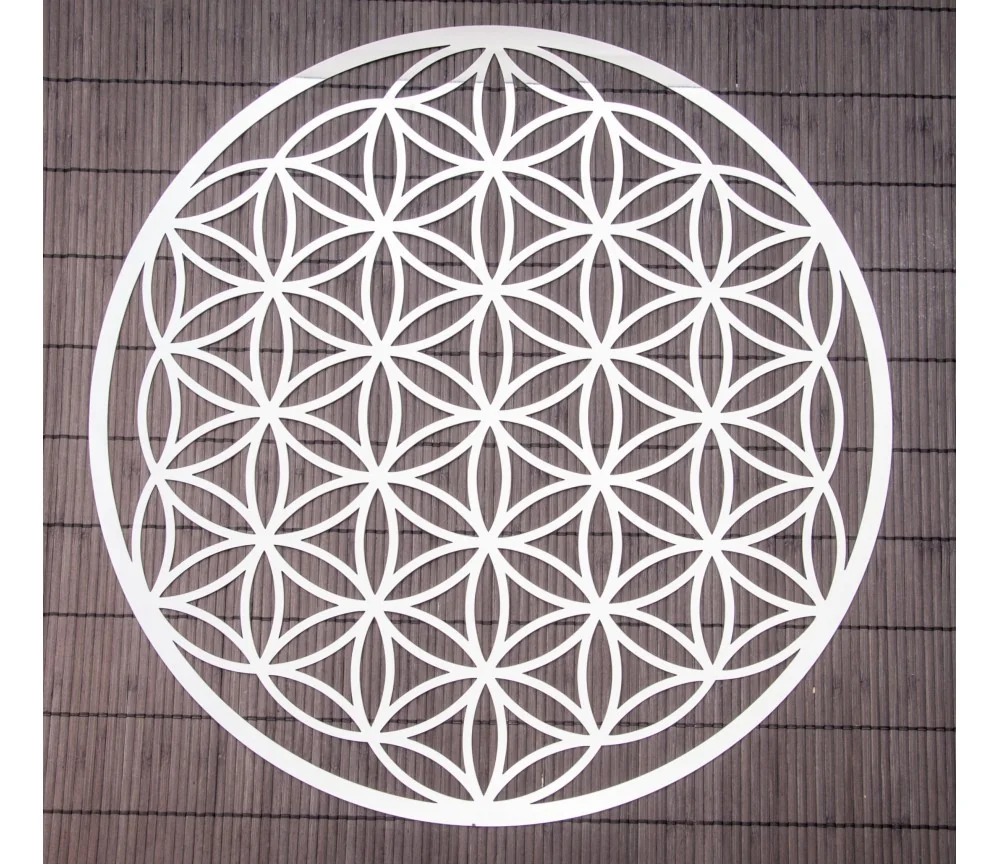 Wandschmuck aus Edelstahl - Blume des Lebens 43,5 cm