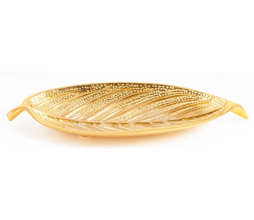 Räucherstäbchenhalter - Blatt, vergoldet