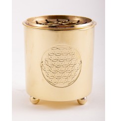 Räuchergefäß mit Netz - Motiv Blume des Lebens aus Messing 6 x 5,5 cm