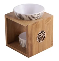 Aromalampe Yggdrasil aus Bamus & Keramik - 11x9,5 cm