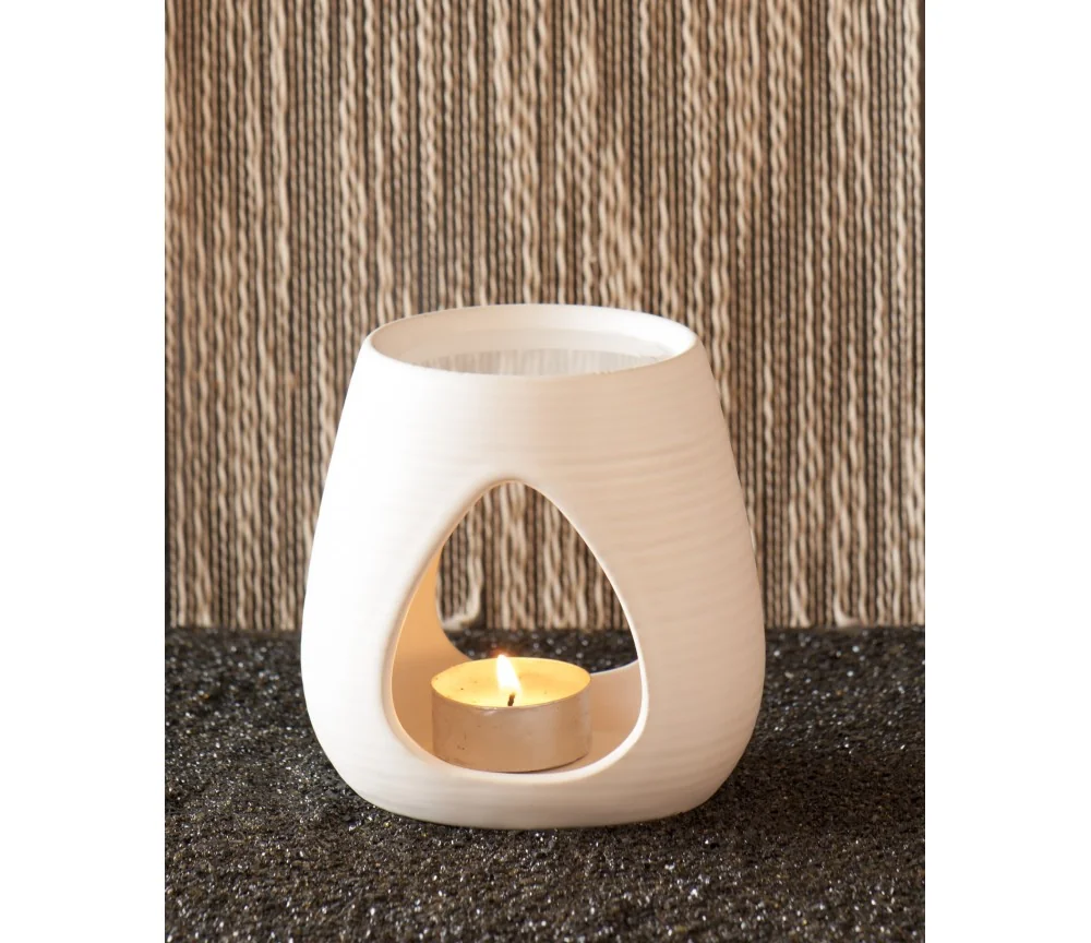 Aromalampe weiß - Keramik ca. 10,5x8 cm