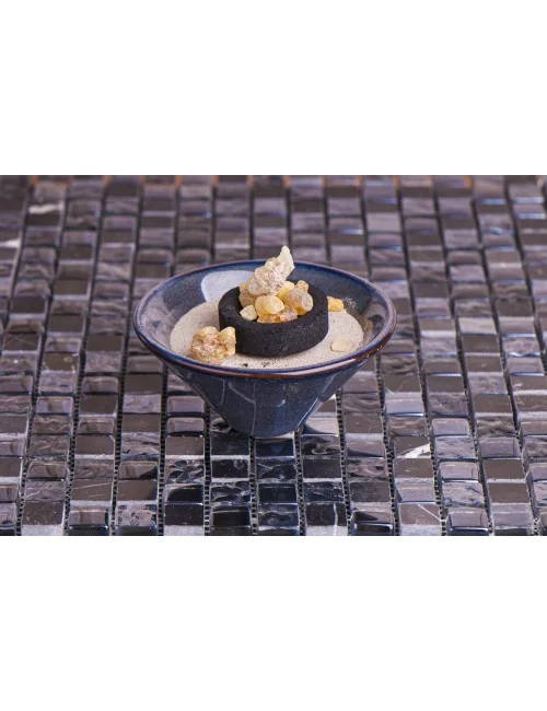 Räucherschale - V-förmig in dunkelblauer Keramik ca. 10 x 5 cm