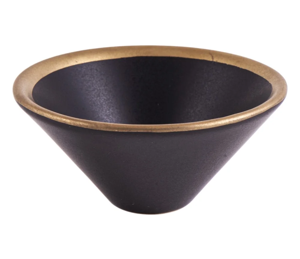 Räucherschale - V-förmig in schwarz/gold Keramik ca. 10 x 5 cm