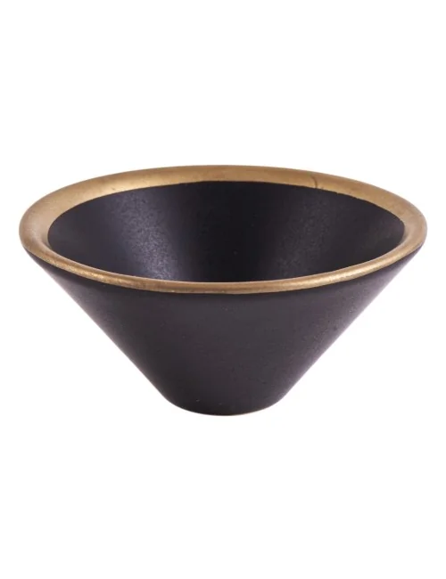 Räucherschale - V-förmig in schwarz/gold Keramik ca. 10 x 5 cm