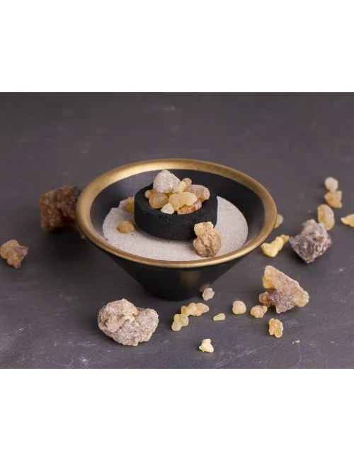 Räucherschale - V-förmig in schwarz/gold Keramik ca. 10 x 5 cm