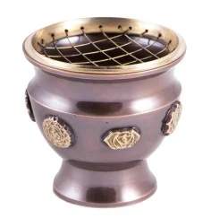 Räuchergefäß mit Netz - Chakra aus Messing ca.8 x 8,5 cm
