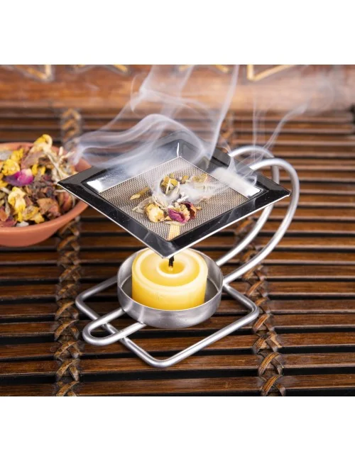 Räuchergefäß mit Netz - Chakra Kelch aus Messing ca.9,4 x 6,5 cm