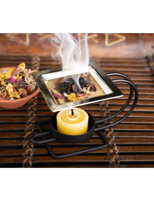 Räuchergefäß mit Netz - Chakra Kelch aus Messing ca.9,4 x 6,5 cm