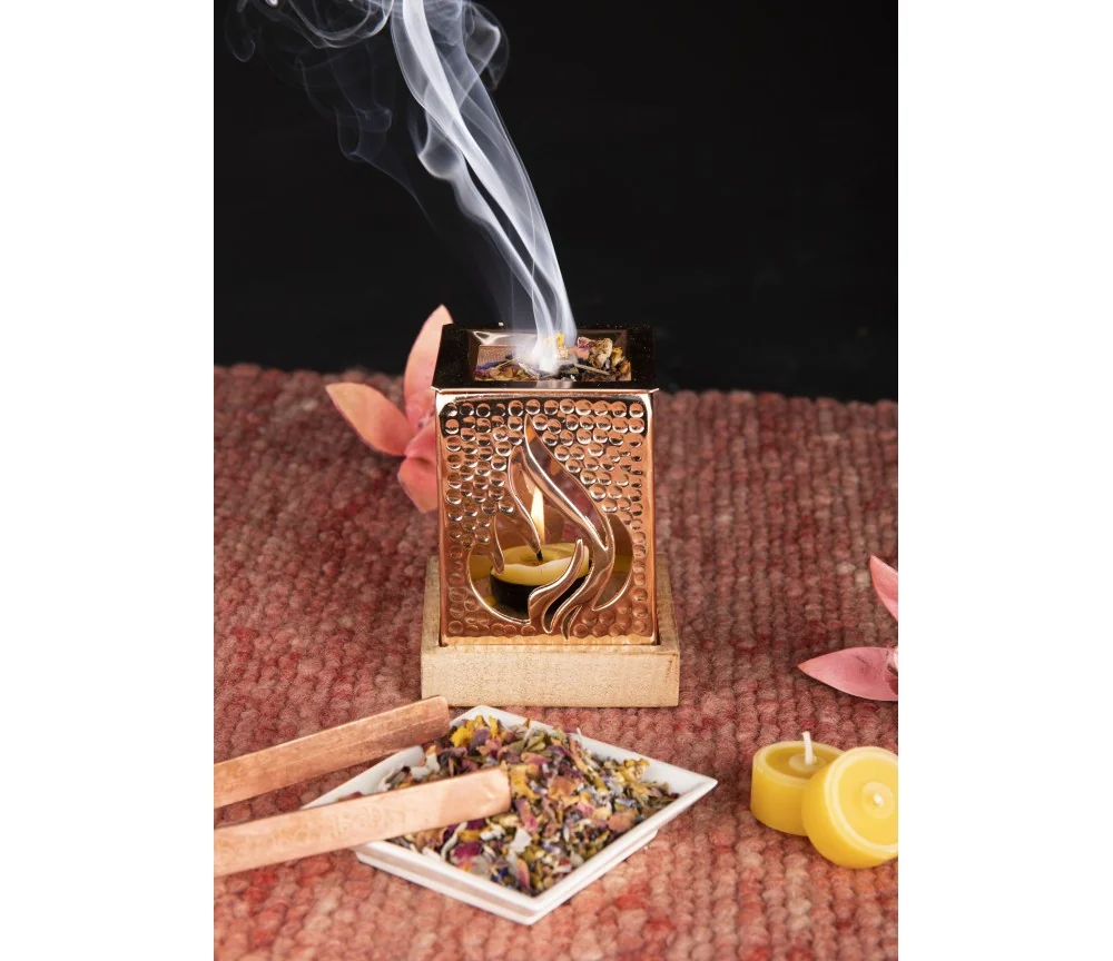 Räuchergefäß mit Sieb - Auriel - bronzefarben ca. 12,5 x 9 cm