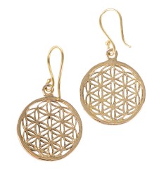 Ohrringe - Blume des Lebens aus Messing Ø 2,4 cm