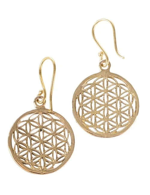 Ohrringe - Blume des Lebens aus Messing Ø 2,4 cm