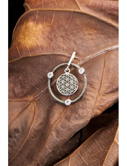 Blume des Lebens mit Schutzkreis Anhänger