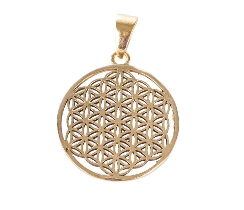 Anhänger - Blume des Lebens aus Messing ca. 3cm