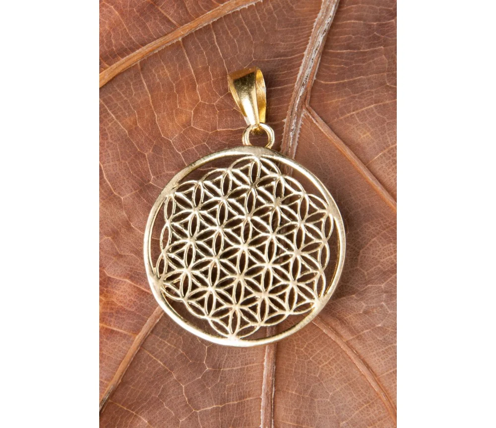 Anhänger - Blume des Lebens aus Messing ca. 3cm