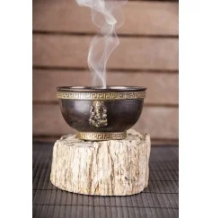 Räucherschale - Ganesha ca. 9x5 cm aus Kupfer antik Style