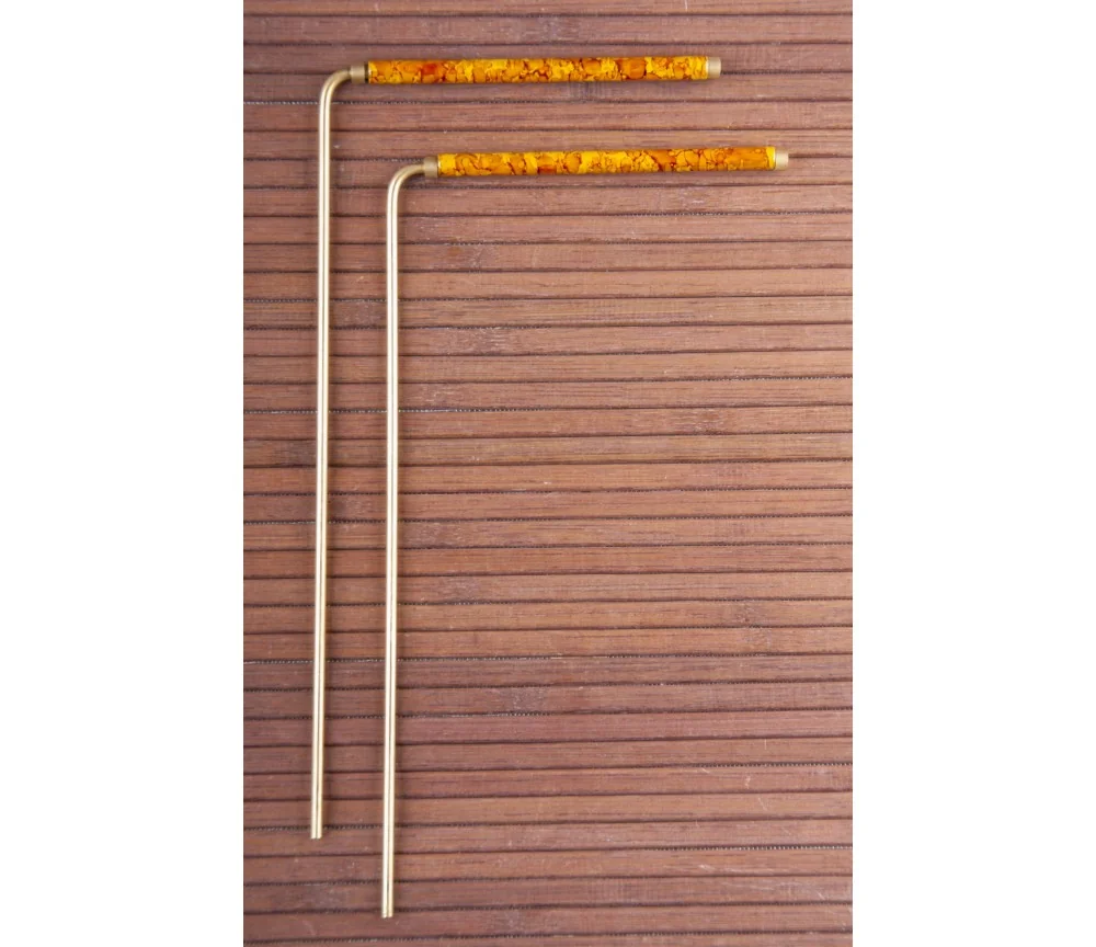 Wünschelrute, 2 Stück Messing mit Kupfergriff - ca. 22 cm