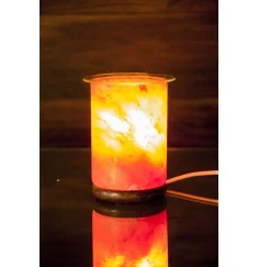 Aromalampe & Duftlampe - Salzkristall - Zylinder, elektrisch - mit Glasschale