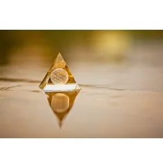 Sphärenkristall - Pyramide - Blume des Lebens -10 x 10 cm