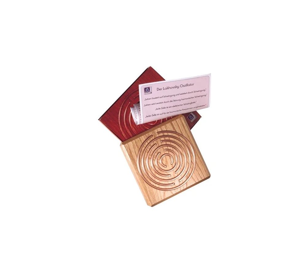 Oszillator - Lakhovsky Oszillator ca. 8x5 cm aus Holz und Kupfer
