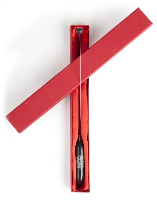 Tensor - aus schwarzem Speckstein mit Blume des Lebens ca. 29,5 cm