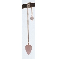 Pendel - Rosenquarz mit Panzerkette