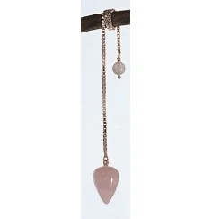 Pendel - Rosenquarz mit Panzerkette